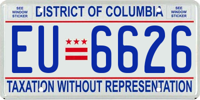 DC license plate EU6626