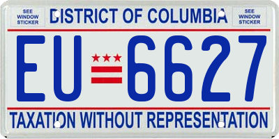 DC license plate EU6627