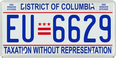 DC license plate EU6629
