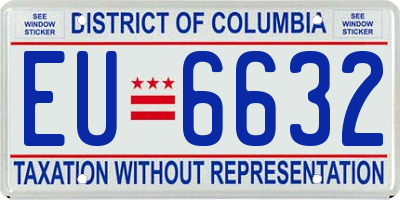 DC license plate EU6632