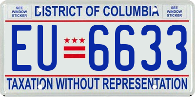 DC license plate EU6633