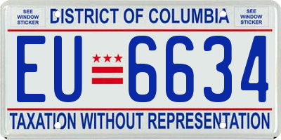 DC license plate EU6634