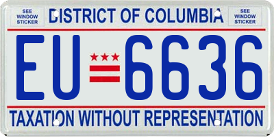 DC license plate EU6636