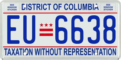 DC license plate EU6638