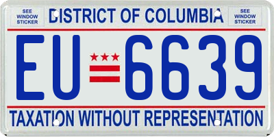 DC license plate EU6639