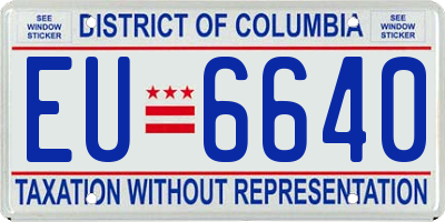 DC license plate EU6640