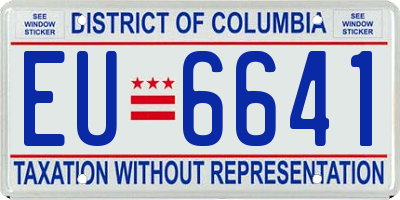 DC license plate EU6641