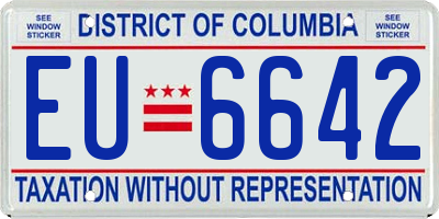 DC license plate EU6642
