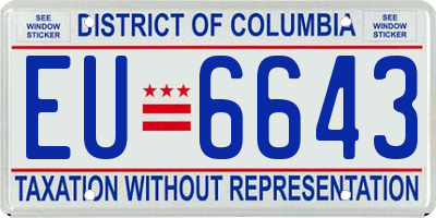 DC license plate EU6643