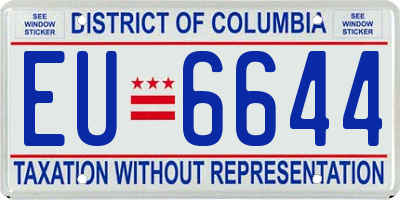 DC license plate EU6644