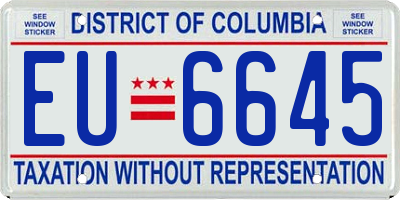 DC license plate EU6645