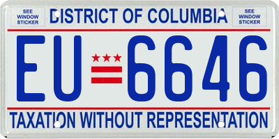 DC license plate EU6646