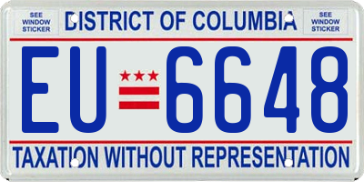 DC license plate EU6648