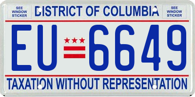 DC license plate EU6649
