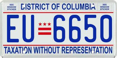 DC license plate EU6650