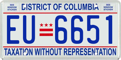 DC license plate EU6651