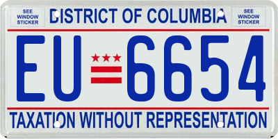 DC license plate EU6654