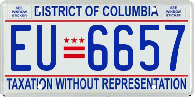 DC license plate EU6657