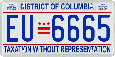 DC license plate EU6665
