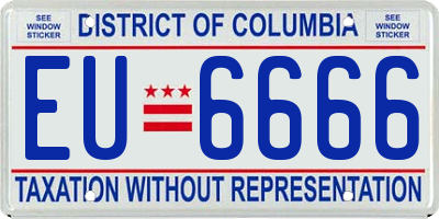 DC license plate EU6666
