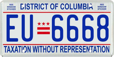 DC license plate EU6668