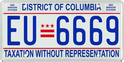 DC license plate EU6669