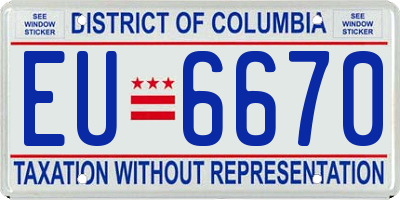 DC license plate EU6670