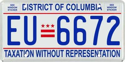 DC license plate EU6672