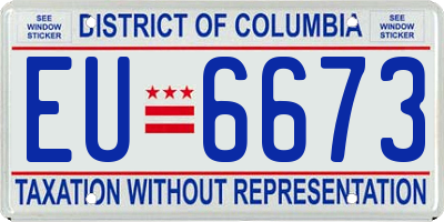 DC license plate EU6673