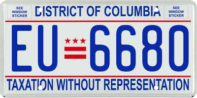 DC license plate EU6680