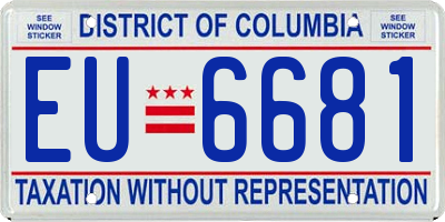 DC license plate EU6681