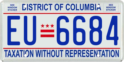 DC license plate EU6684