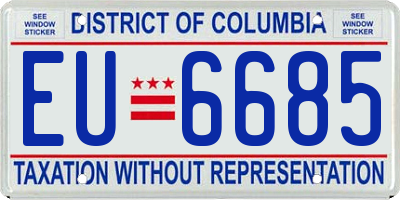 DC license plate EU6685