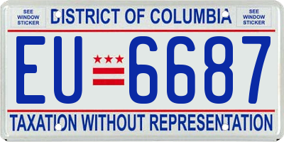 DC license plate EU6687