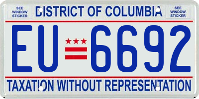 DC license plate EU6692