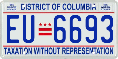 DC license plate EU6693