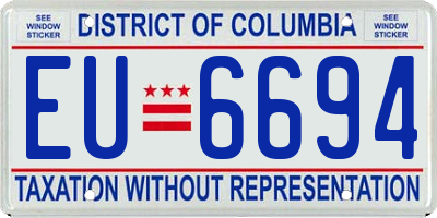DC license plate EU6694