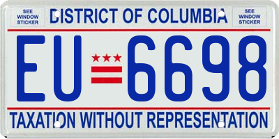 DC license plate EU6698