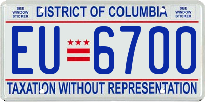 DC license plate EU6700