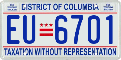 DC license plate EU6701