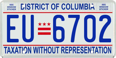 DC license plate EU6702
