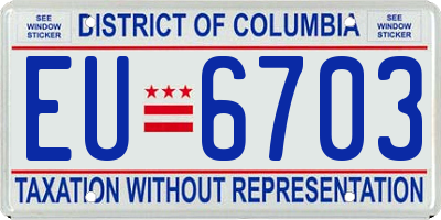 DC license plate EU6703