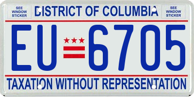 DC license plate EU6705