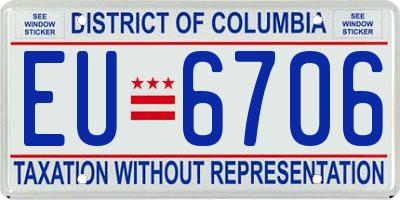 DC license plate EU6706