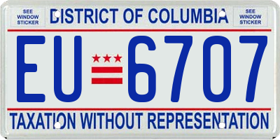 DC license plate EU6707