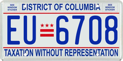 DC license plate EU6708