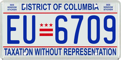 DC license plate EU6709