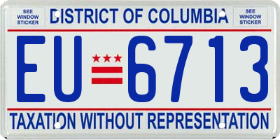 DC license plate EU6713