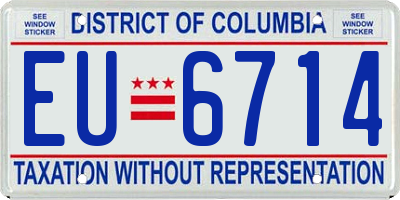 DC license plate EU6714