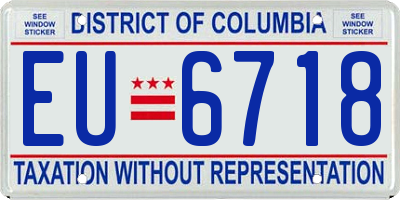 DC license plate EU6718